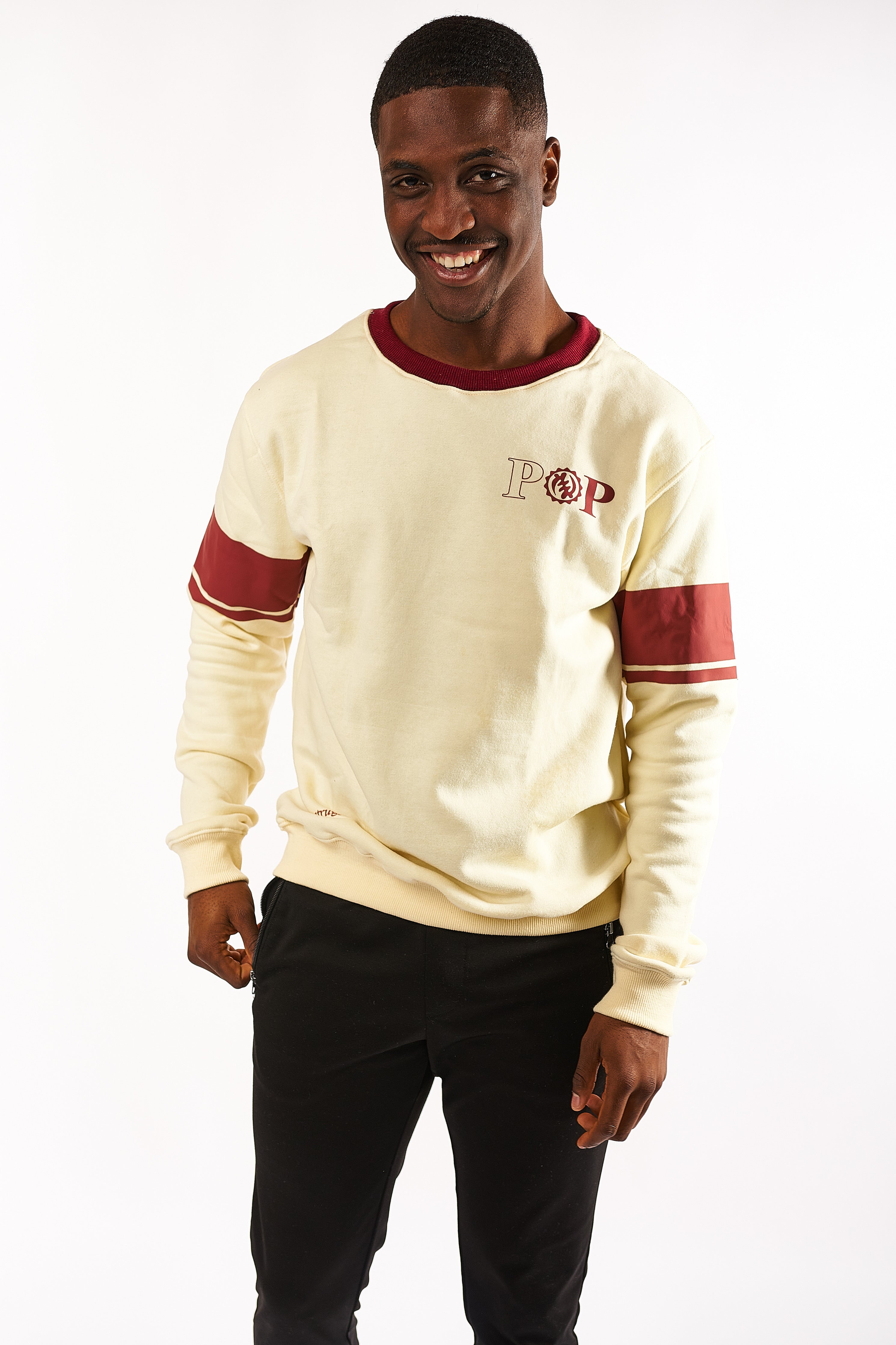 OFF-WHITE/MAROON NORYAA CREWNECK